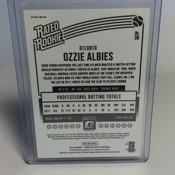 Ozzie albies Rookie #36 - Picture 2 of 2
